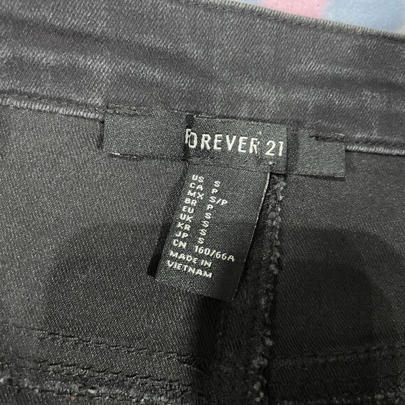 Forever 21 Solid Black Whimsigoth Tie Up Mini Skirt Juniors Size Small - Picture 2 of 5